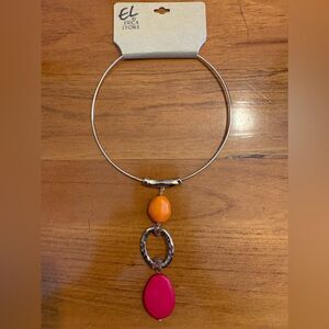 Erica Lyons choker necklace large beaded dangle charm pendant